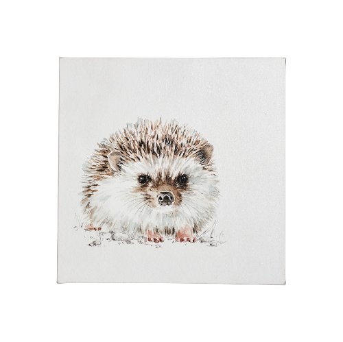 101582-S - Forest Friends VII (Hedgehog) by Lisa Audit a Hand Embellished Textured Canvas