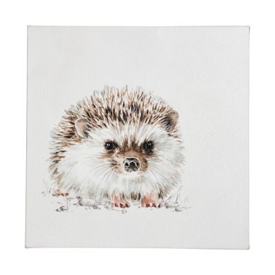 101582-L - Forest Friends VII (Hedgehog) by Lisa Audit a Hand Embellished Textured Canvas