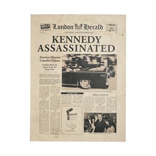 Kennedy Assassinated by Mercana Studio a Hand Embellished Textured Canvas