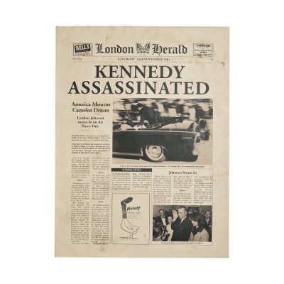101566-L - Kennedy Assassinated by Mercana Studio a Hand Embellished Textured Canvas