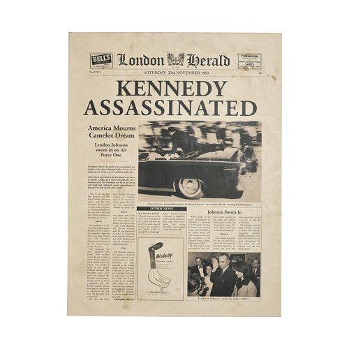 101566-L - Kennedy Assassinated by Mercana Studio a Hand Embellished Textured Canvas
