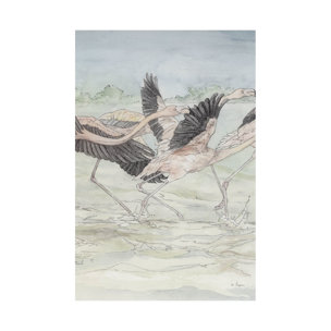 Flamingo II by Mercana Studio a Hand Embellished Textured Canvas