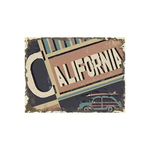 California by Alarm a Hand Embellished Textured Canvas