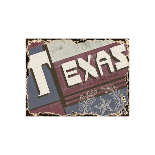 101636-S - Texas by Alarm a Hand Embellished Textured Canvas