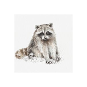 Forest Friends X (Racoon) by Lisa Audit a Hand Embellished Textured Canvas