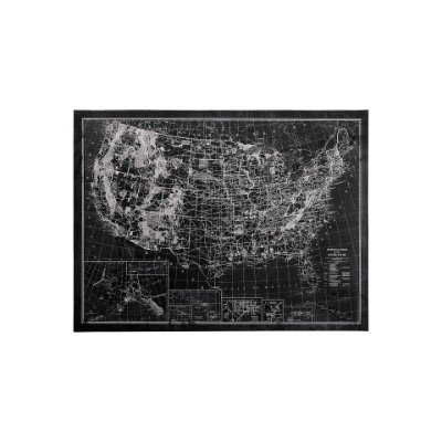 101572-S - Explorer USA Map Noir by Vintage Collection a Hand Embellished Textured Canvas