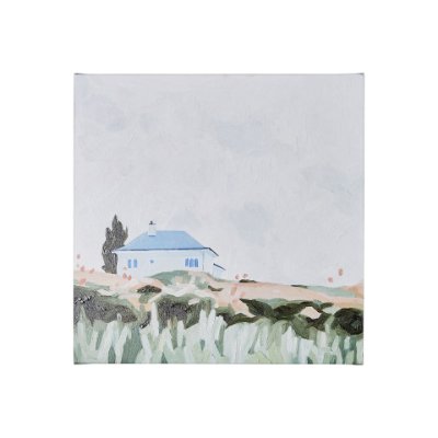 101542-S - House on a Hill II by Emma Scarvey a Hand Embellished Textured Canvas