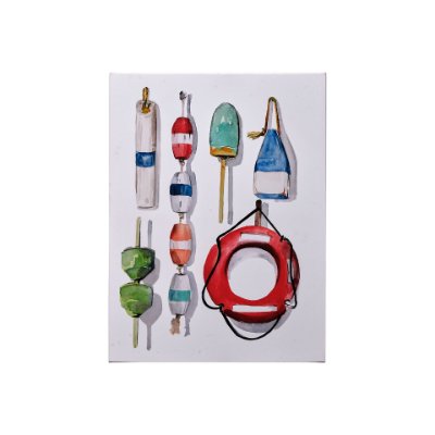 101540-S - Watercolor Buoys II by Jennifer Paxton Parker a Hand Embellished Textured Canvas