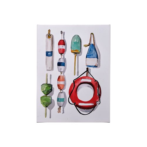 101540-S - Watercolor Buoys II by Jennifer Paxton Parker a Hand Embellished Textured Canvas