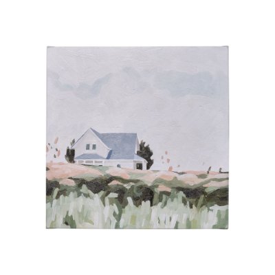 101541-S - House on a Hill I by Emma Scarvey a Hand Embellished Textured Canvas