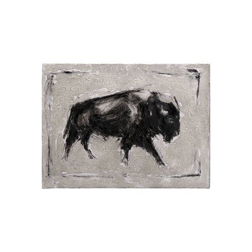 101537-S - Dynamic Bison I by Ethan Harper a Hand Embellished Textured Canvas
