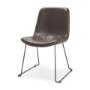 68312 - Sawyer I Dark Brown Faux-Leather Seat Black Iron Frame Dining Chair