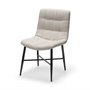 68307 - Barrow I Beige Fabric Wrap Black Metal Frame Dining Chair