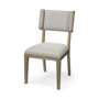 68192 - Tenton I Grey Fabric Wrap Brown Wooden Base Dining Chair