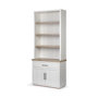 68478-AB - Fairview I  White and Medium Brown Wood Three Shelf Shelving Unit