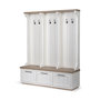 68477-AB - Fairview IV 61L x 17W White And Brown Wood With Storage Hall Tree