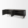 68472 - Darwin 80x17.5 Brown Solid Wood Gold Metal Base 4 Cabinet Door Sideboard