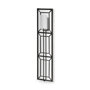 68423-AB - Noah 12.2x55 Black Metal w/White Fabric Shade Rectangular Wall Sconce 
