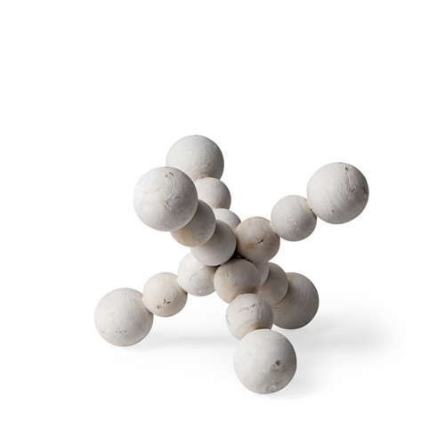 68668 - Carrollton I (Small) 7L x 7W Off-White Geometric Wood Ball Jack