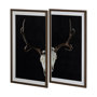 13166 - Deer Skull-L by Chris Dunker a Hand Embellished Textured Framed Art Print Matted under Glass