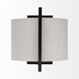 68344 - Smithe I 9x13 Black Toned Metal Cream Lampshade Wall Sconce 