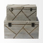 68435 - Niobe (Set of 2) 16L x 11W Gray Wooden Nesting Boxes