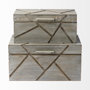 68435 - Niobe (Set of 2) 16L x 11W Gray Wooden Nesting Boxes