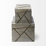 68435 - Niobe (Set of 2) 16L x 11W Gray Wooden Nesting Boxes
