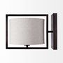 68344 - Smithe I 9x13 Black Toned Metal Cream Lampshade Wall Sconce 