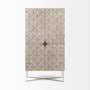 68476 - Excelsior II 68.1" H Light Brown Wood Gold Iron Base Storage Cabinet 