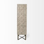 68476 - Excelsior II 68.1" H Light Brown Wood Gold Iron Base Storage Cabinet 