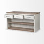 68479 - Fairview II White and Brown Two-Tone Stain Solid Wood Kitchen Island