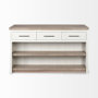 68479 - Fairview II White and Brown Two-Tone Stain Solid Wood Kitchen Island