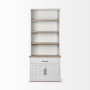 68478-AB - Fairview I  White and Medium Brown Wood Three Shelf Shelving Unit