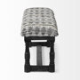 68461 - Denison II 56L x 15W Black Wood Base Woven-Leather Cushion Top Accent Bench