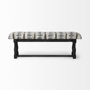 68461 - Denison II 56L x 15W Black Wood Base Woven-Leather Cushion Top Accent Bench