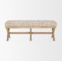68459 - Solis II 50L x 16W Brown Base Beige Woven Leather Cushion Accent Bench