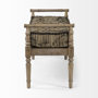 68457 - Fullerton II 57L x 21W Jute Patterned Top W/Brown Wood Base Accent Bench