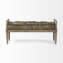 68457 - Fullerton II 57L x 21W Jute Patterned Top W/Brown Wood Base Accent Bench