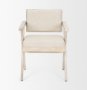 68505 - Topanga I Cream Fabric Wrap Blonde Wooden Frame Dining Chair
