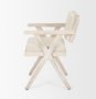68505 - Topanga I Cream Fabric Wrap Blonde Wooden Frame Dining Chair