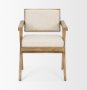 68504 - Topanga I Cream Fabric Wrap Medium Brown Wooden Frame Dining Chair