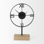 68642 - Oris Black Metal/Wood Open Frame Table Clock