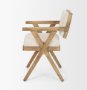 68504 - Topanga I Cream Fabric Wrap Medium Brown Wooden Frame Dining Chair