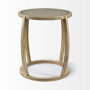 68502 - Hubbard I 22L x 22W Light Brown Wood Round Top W/Glass Accent Table 
