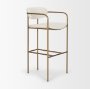 68564 - Parker 30" Seat Height Cream Fabric Seat Gold Metal Bar Stool