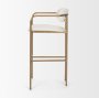 68564 - Parker 30" Seat Height Cream Fabric Seat Gold Metal Bar Stool