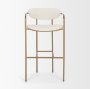 68564 - Parker 30" Seat Height Cream Fabric Seat Gold Metal Bar Stool