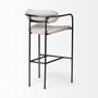 68563 - Parker 30" Seat Height Beige Fabric Seat Gun Metal Grey Metal Bar Stool