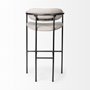 68563 - Parker 30" Seat Height Beige Fabric Seat Gun Metal Grey Metal Bar Stool